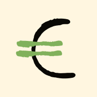 Signe euro dessiné à la main